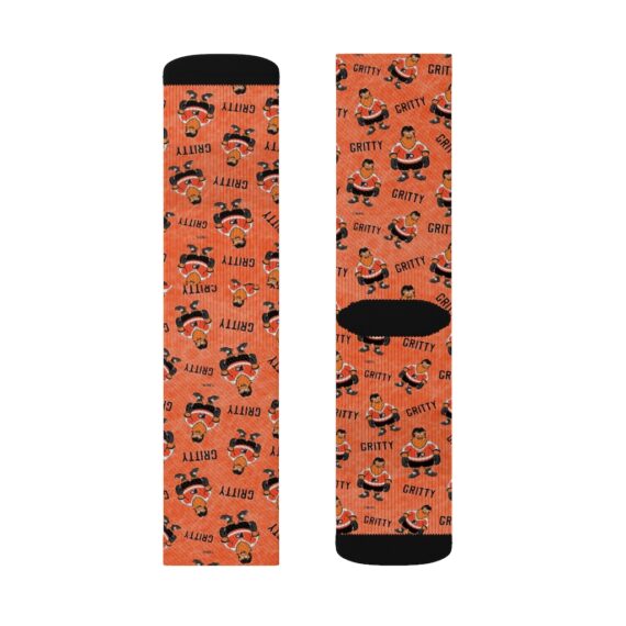 Philadelphia Flyers Orange Socks Mascot Gritty face - women & Men