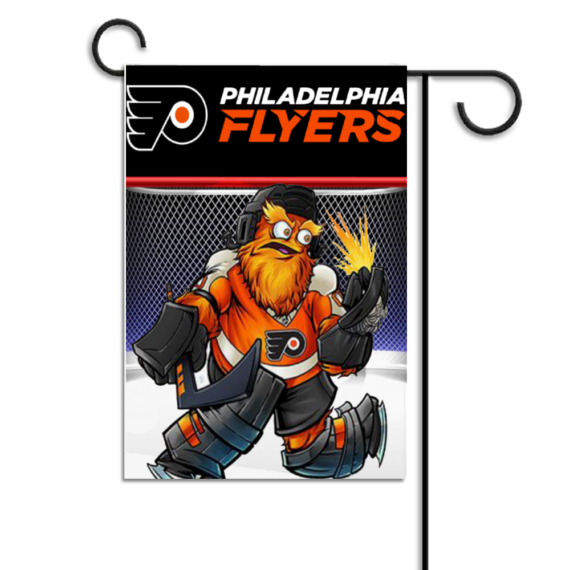 philadelphia Flyer Mascot Gritty Double Side Garden Flag 12" x 18"