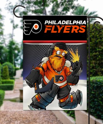 philadelphia Flyer Mascot Gritty Double Side Garden Flag 12" x 18"