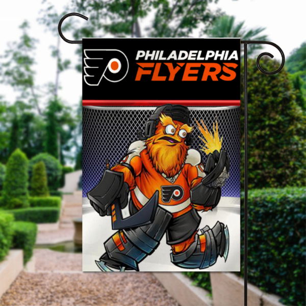 philadelphia Flyer Mascot Gritty Double Side Garden Flag 12" x 18"