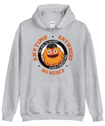 philadelphia Flyers Hoodie Anytime Anywhere Mens kids youth Gritty Grey Hoodie