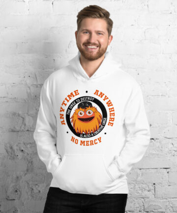 philadelphia Flyers Hoodie Anytime Anywhere Mens kids youth Gritty white Hoodie