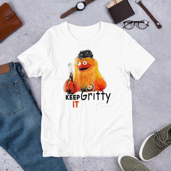 %%category%% %%title%% %%sep%% Adult shirt for Flyers fans White shirt for Mascot Orang Gritty